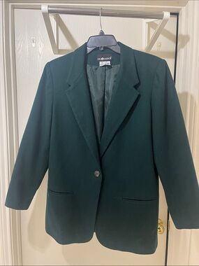 Sag Harbor Forest Green Single-Button Women's Blazer
